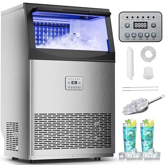 Commercial Ice Maker - 110 lbs/24H Stainless Steel