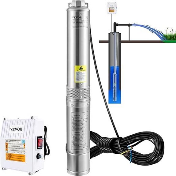 VEVOR 3HP Submersible Pump 37GPM Stainless Steel