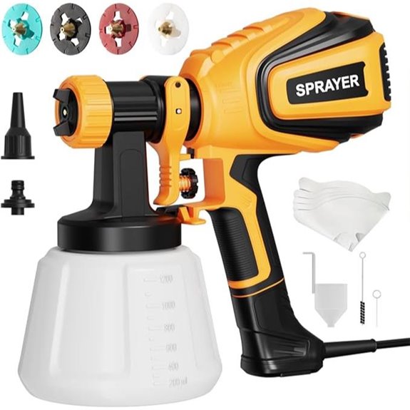 HVLP Paint Sprayer with 4 Nozzles & Cleaning