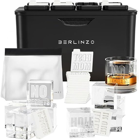 Berlinzo Clear Ice Cube Maker with Conversation Prints