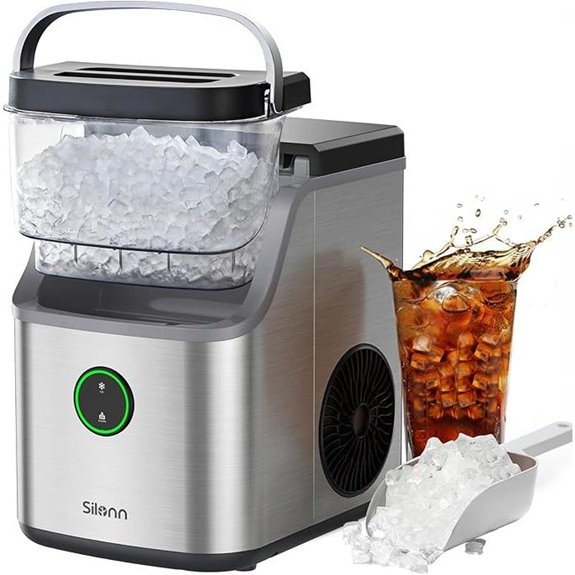 Silonn Nugget Ice Maker with Basket and Scoop