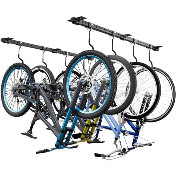 Bike Ceiling Mount with 8 Hooks for Indoor Garage Storage