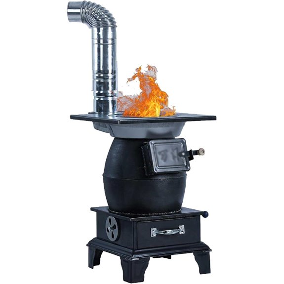 Indoor Cast Iron Wood Stove with Smoke Pipe