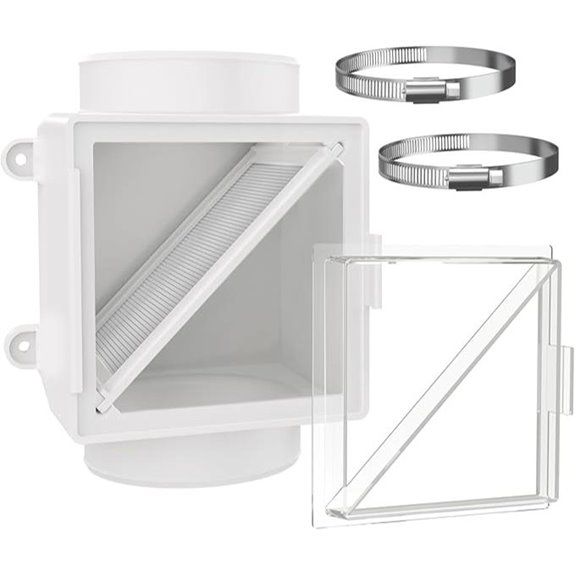 Indoor Dryer Vent Lint Trap with Clamps