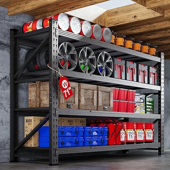 Heavy Duty Garage Shelving Units 4-Tier Industrial Rack