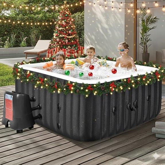 NAIZEA Inflatable Hot Tub with Jets and Cover