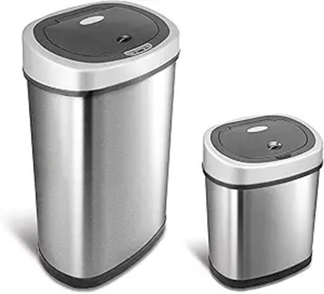 Ninestars Infrared Touchless Trash Can Set (50L & 12L)