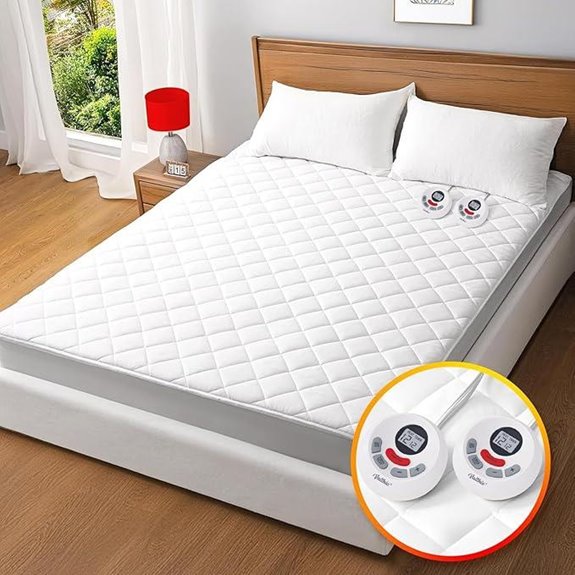 Heated King Mattress Pad with Dual Controllers