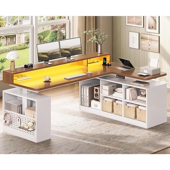 SEDETA L-Shaped Electric Standing Desk with Storage