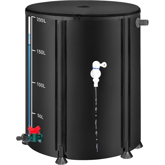 Collapsible 53-Gallon Rain Water Collection Barrel