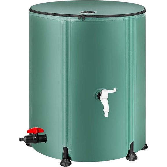 Collapsible 53-Gallon Rainwater Collection Barrel