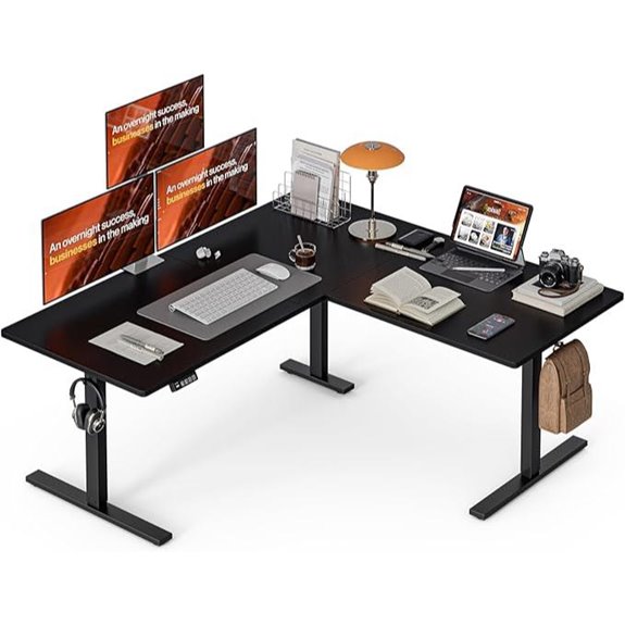 Grandder 63x55 Inch Electric L-Shaped Standing Desk
