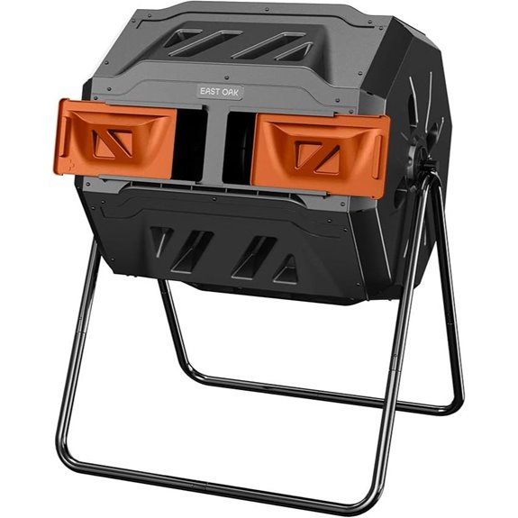 East Oak 43-Gallon Tumbler Compost Bin with Doors