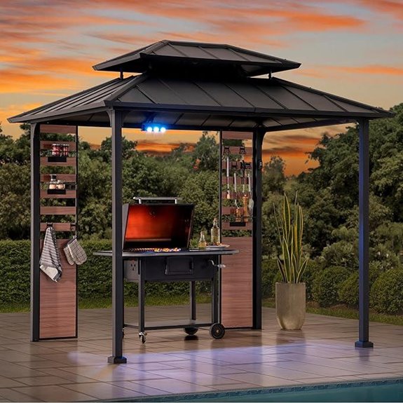 Sunjoy 7x9 ft. Grill Gazebo with Shelves