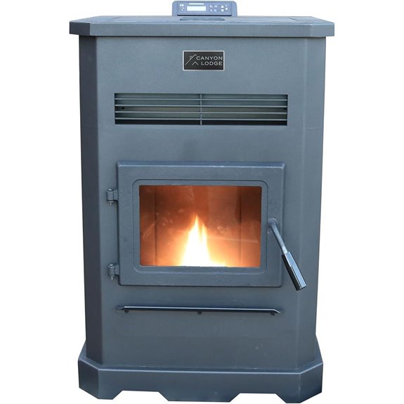 Canyon Lodge Large Pellet Stove heats up to 3000 sq ft with a 130 lb hopper