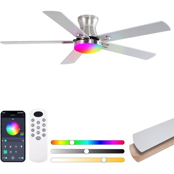 52-Inch RGB Ceiling Fan with Lights and Remote