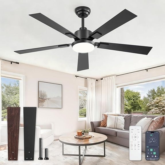52-Inch Smart Ceiling Fan with Lights & Remote
