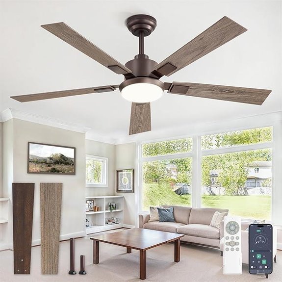 52-Inch Smart Ceiling Fan with Lights & Remote