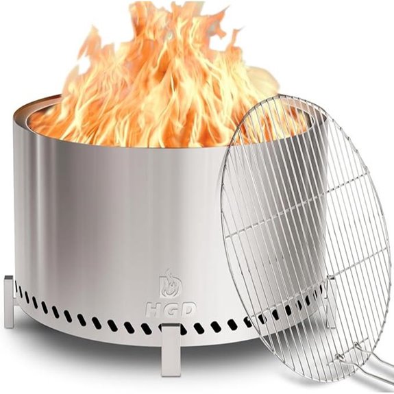 HGD 28-Inch Smokeless Stainless Steel Firepit