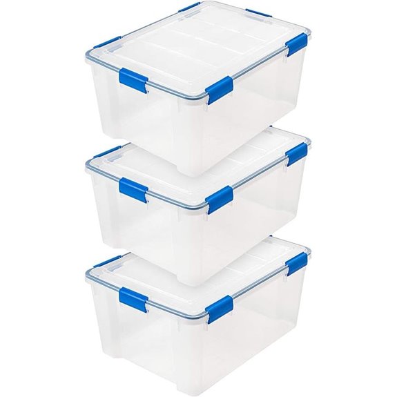 IRIS 60 Qt Weatherproof Plastic Storage Box (3 Pack)