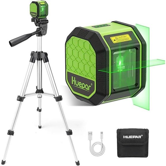 HUEPAR 100Ft Laser Level with Tripod and Bag