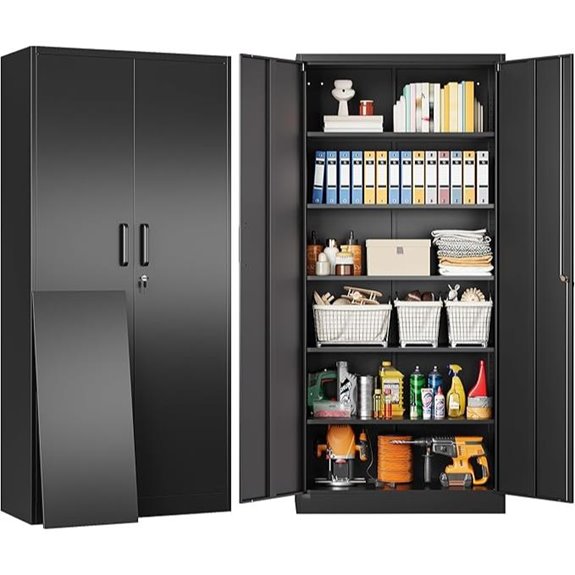 Metal Storage Cabinet with Lock and Shelves