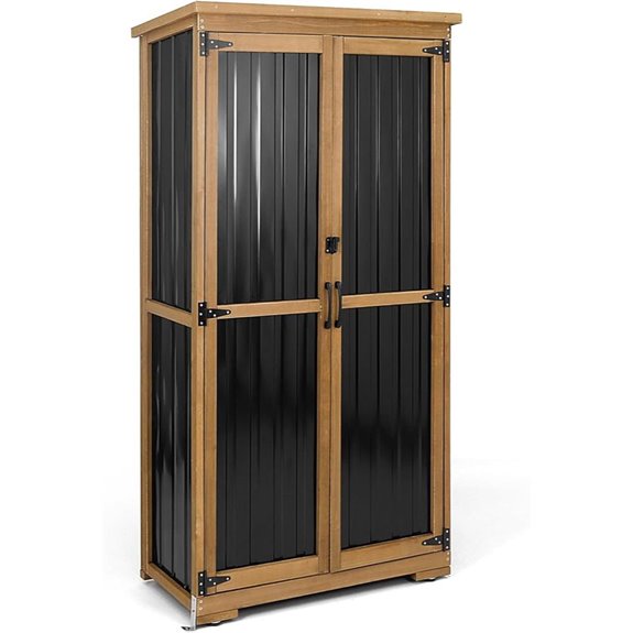 Outdoor Storage Cabinet with Lockable Doors