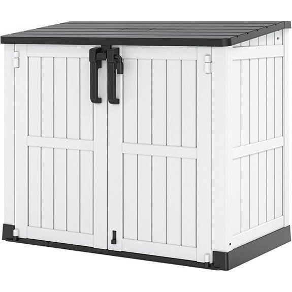 Outdoor Resin Storage Shed with Lockable Waterproof Design