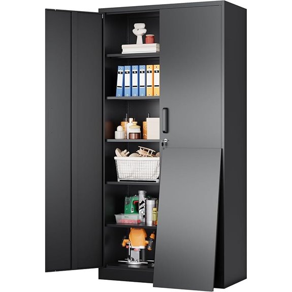 Wide & Deep Metal Storage Cabinet with Lock