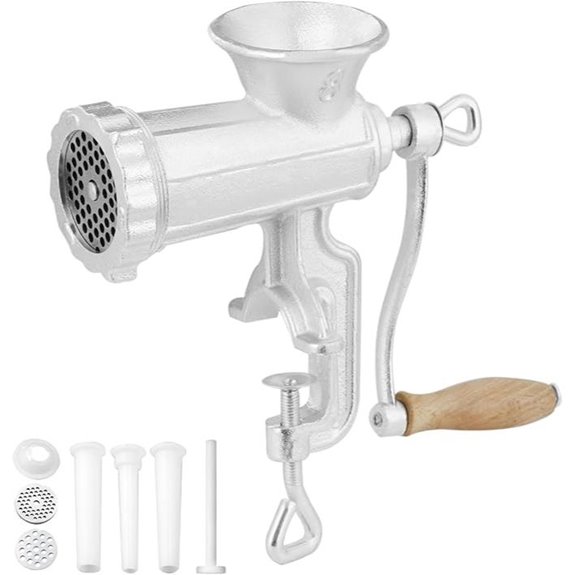 VEVOR Manual Cast Iron Meat Grinder with Accessories