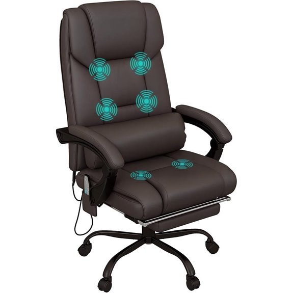 Vinsetto Massage Office Chair with Footrest and Remote
