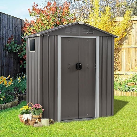 Vongrasig 5x3x6 FT Metal Outdoor Storage Shed