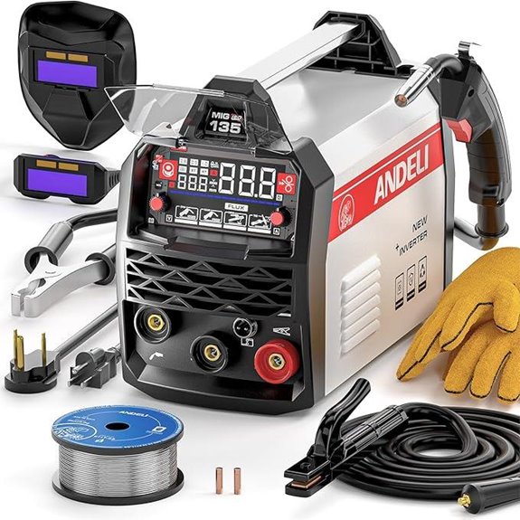 ANDELI 135A MIG Welder with Helmet & Gloves