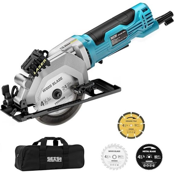 Seesii Mini Circular Saw with Laser and Blades