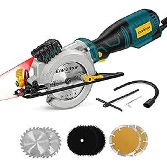 Enventor Mini Circular Saw with 6 Blades and Laser