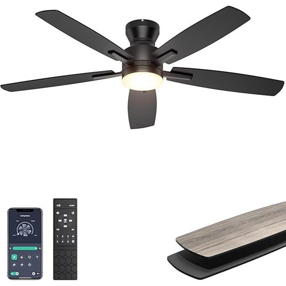Ohniyou 52 Modern Ceiling Fan with Lights & Remote