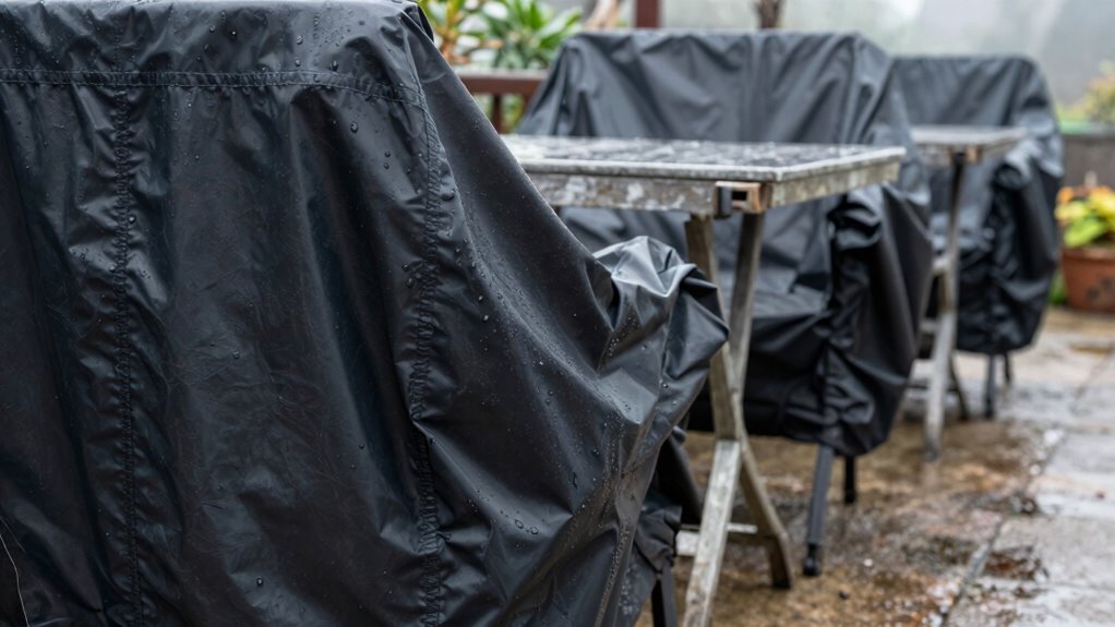 moisture trapped by waterproof covers