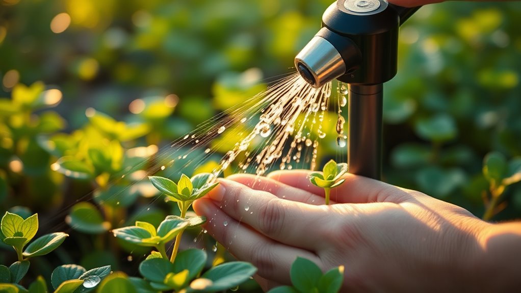 morning watering conserves resources