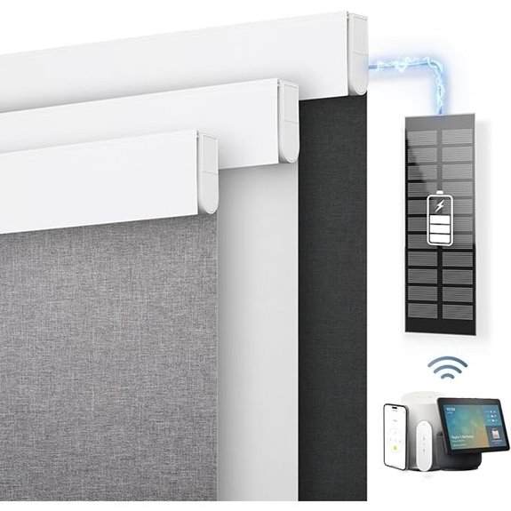 DENFOON Motorized Blackout Blinds with Remote & Solar Panel