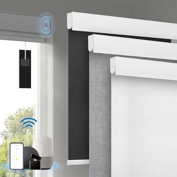 Motorized Smart Blackout Blinds with Remote 34x72 inches
