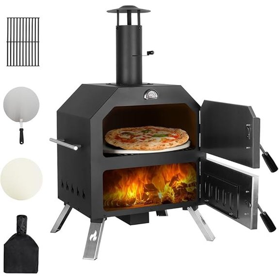 12'' Outdoor Wood-Fired Pizza Oven with Accessories