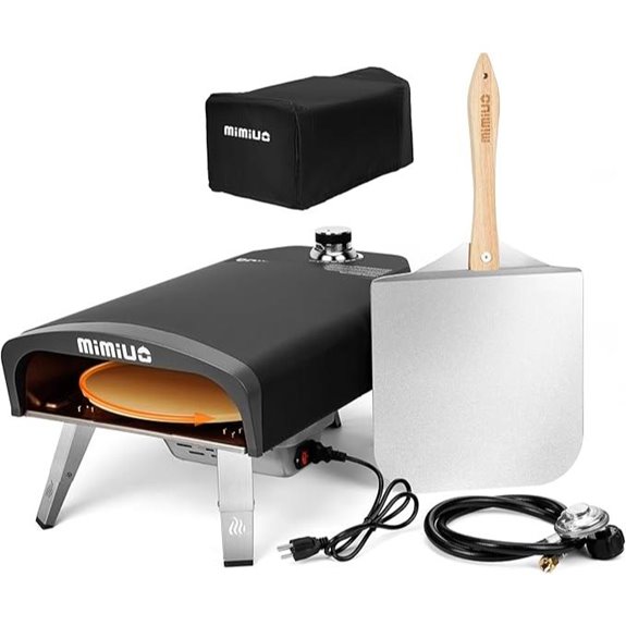 Mimiuo 14-Inch Outdoor Gas Pizza Oven with Rotator