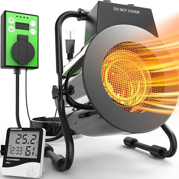 Greenhouse Heater with Thermostat 1500W Outdoor Heat