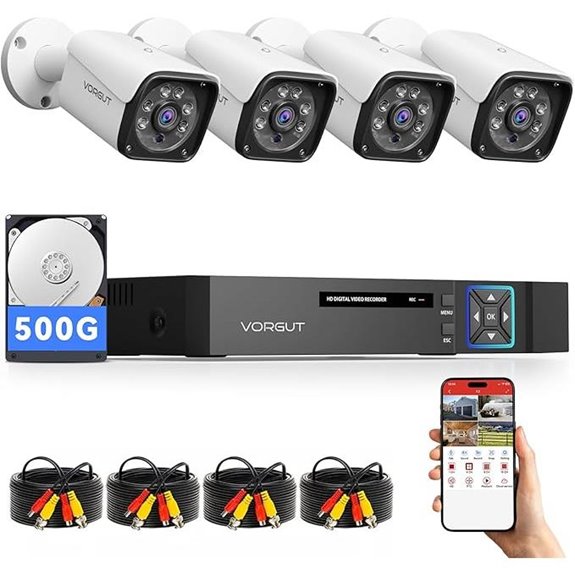 Outdoor 4-Channel 5MP Security Camera System with DVR