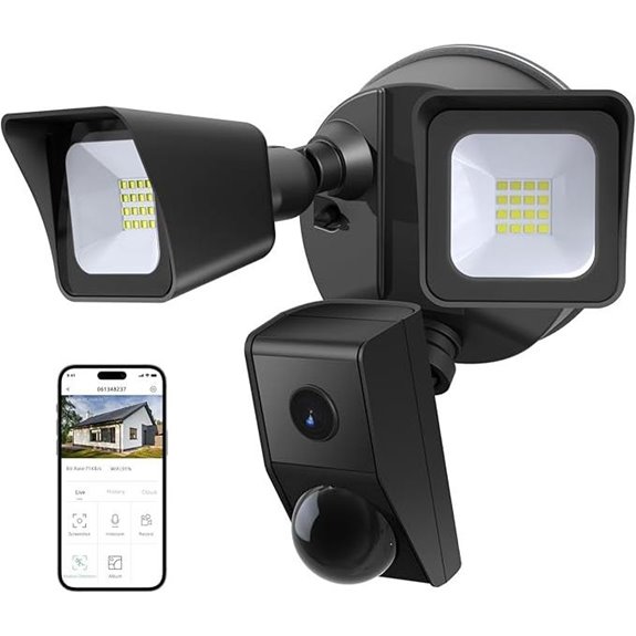 R.W.FLAME Outdoor Floodlight Security Camera with Siren