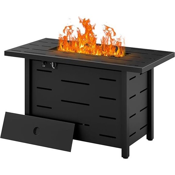 Walsunny 43 Outdoor Gas Fire Pit Table with Cover