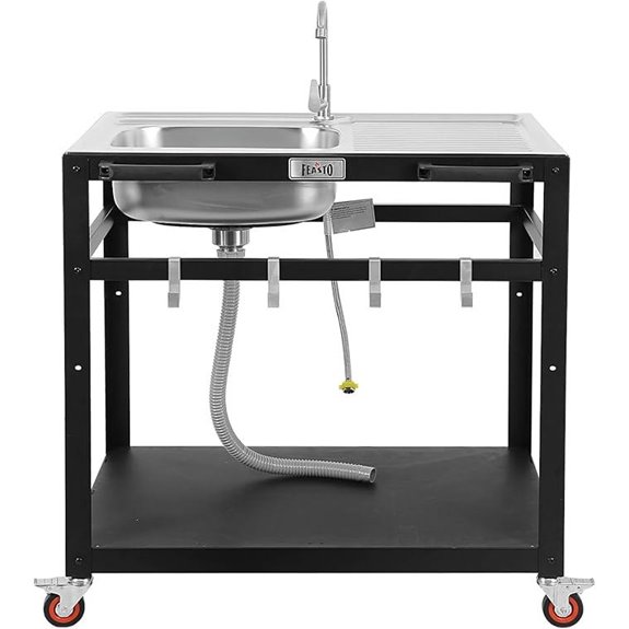 outdoor grill cart with sink