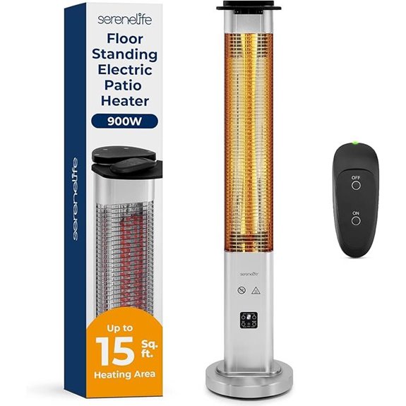 SereneLife 900W Outdoor Infrared Patio Heater with Remote
