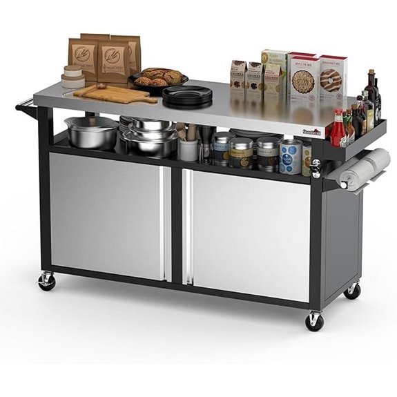Stanbroil Outdoor Kitchen Island with Grill Cart
