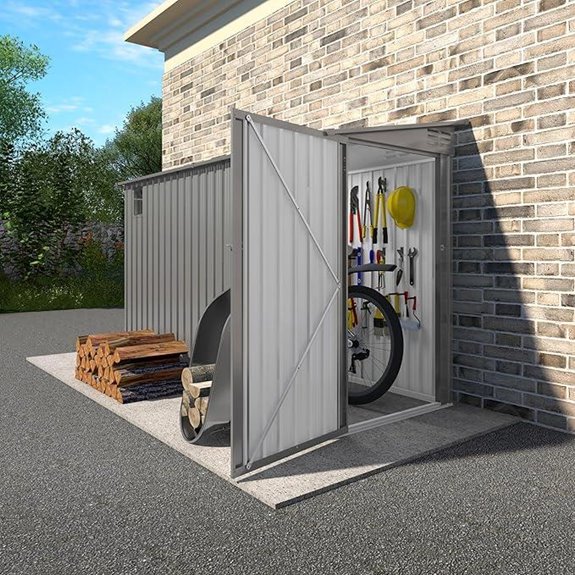 9.2 ft Outdoor Metal Storage Shed with Lockable Door